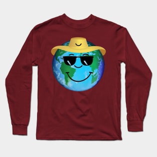 Earth Friend with Cute Smile Long Sleeve T-Shirt